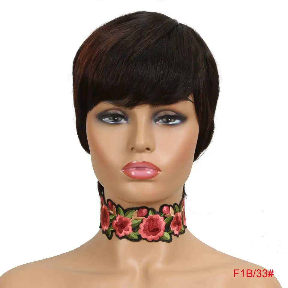 F1B/33 Rebecca, прямые волосы, короткий парик, бразильские человеческие волосы, парики для черных женщин,, дешево, машина, сделанная блонд, цвет 613 - Цвет волос: F1B/33