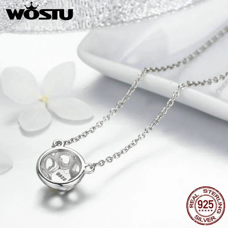 WOSTU Роскошные подлинные 925 пробы серебро My Only Love Сердце Подвески для женщин ювелирные изделия подарок CQN079