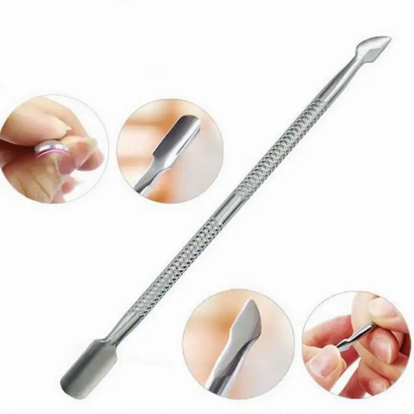 

Dual purpose metal nail cuticle pusher nail trimmer callus remover as polish nail art tool for manicure salon wholesale