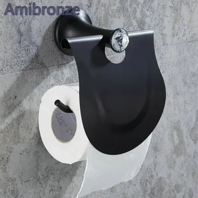 Paper Holder only B701 серия Черная краска из нержавеющей стали, аксессуары для ванной комнаты, вешалка для полотенец, держатель для бумаги, мыльница, держатель для щетки, крючок для халата - Цвет: Paper Holder only