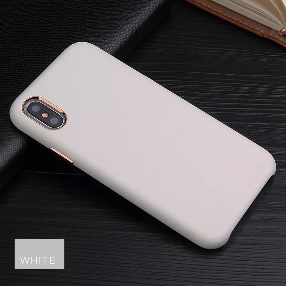 White No Logo Hole Кожаный чехол в стиле ретро для iPhone X XS MAX XR 8 7 Plus 6 6 S, бархатный чехол с логотипом, чехол с отверстием для iPhone 6 Plus, тонкий противоударный чехол, Fundas - Цвет: White No Logo Hole