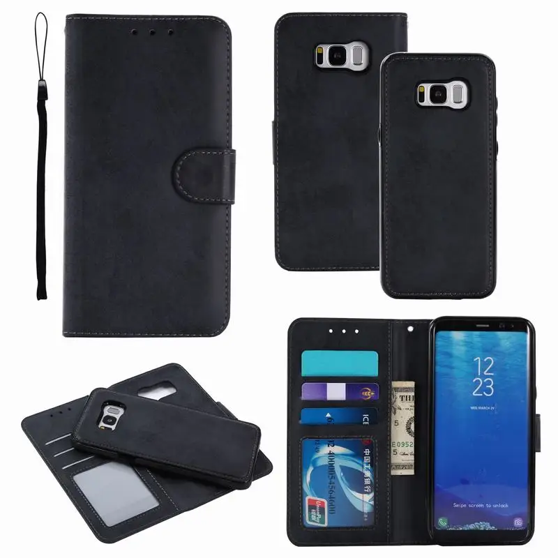 Роскошный чехол для samsung Note 8 S9 S8 Plus S6 S7 edge, кожаный кошелек, Магнитный чехол для Galaxy Note 9, чехол 2 в 1, чехол для телефона s
