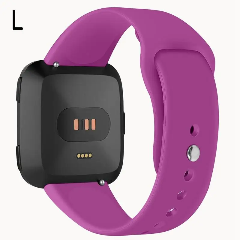 Мягкие силиконовые Замена спортивные часы-браслет ремешок для Fitbit Versa Lite Edition браслет 15 цветов S L Размер - Цвет: Purple Red