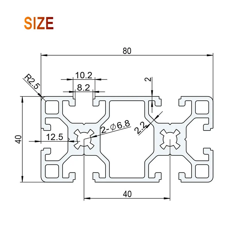 4080 Алюминиевый Профиль EN Standard DIY скобы алюминиевый AL экструзионный стиль CNC 3D