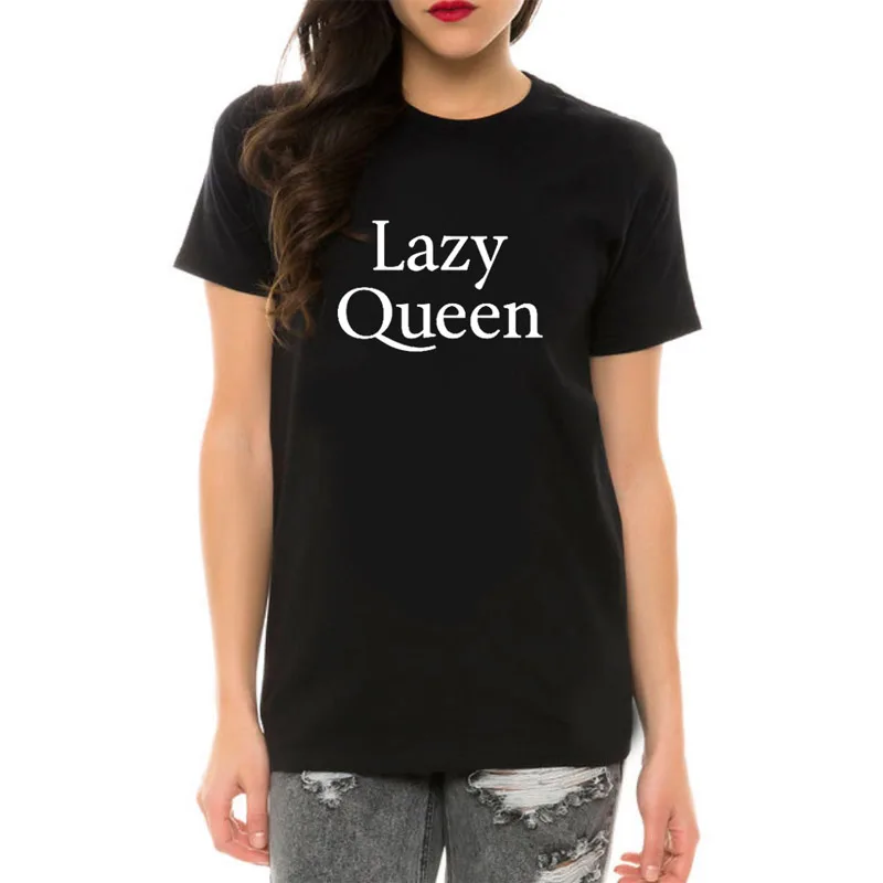 Женская футболка с короткими рукавами Lazy Queen летняя повседневная коротким