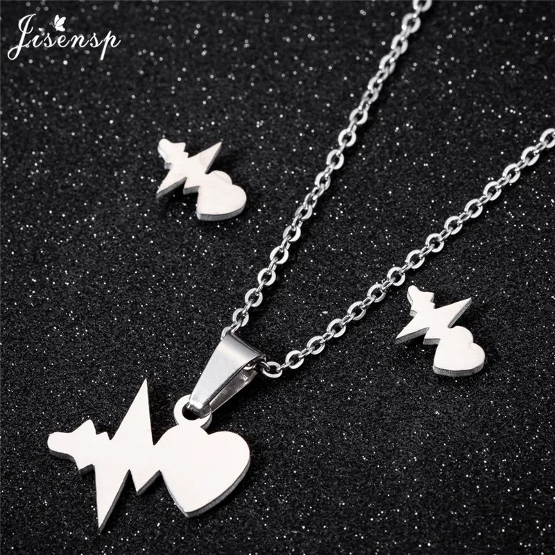 Jisensp подвеска в форме сердца из нержавеющей стали Ожерелье Bijoux Femme Модный женский