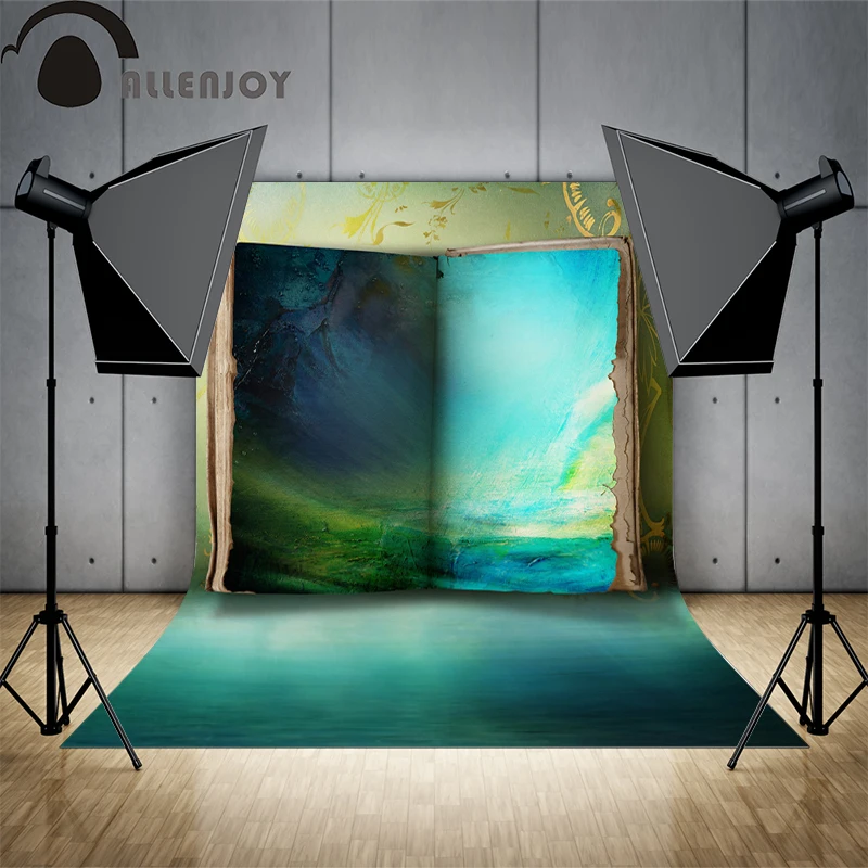 Фон Allenjoy для фотосессии синяя книга таинственная страна чудес масляная живопись