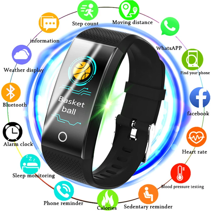 

LIGE Smart Bracelet IP68 Waterproof sport Watch Heart Rate Blood Pressure Pedometer Wristband Fitness Tracker For Android ios