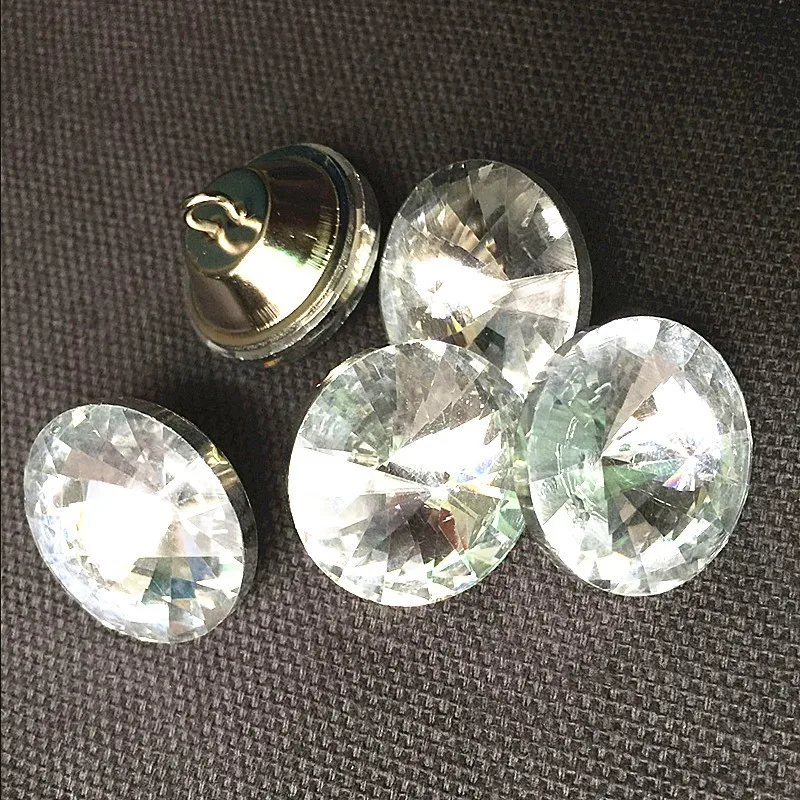 50 шт./лот 20/25 мм Diamond Flower ясно сверкающими Стекло Кристалл пуговицы для шитья диван-кресло Пуговицы декоративные пуговицы аксессуары