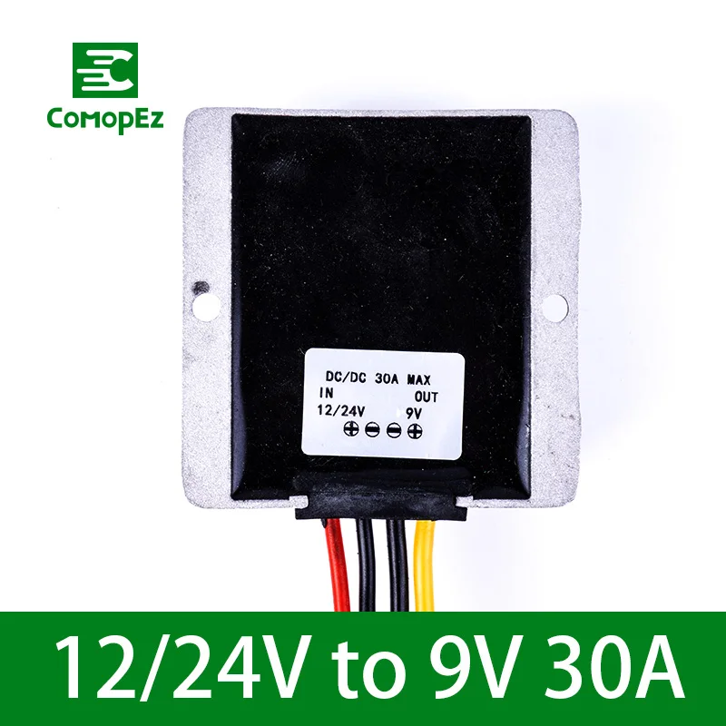 Преобразователь напряжения постоянного тока 12 V-24 V до 9В 10A15A20A25A30A Шаг вниз Напряжение редуктор трансформатор CE по ограничению на использование опасных материалов в производстве Сертифицированный для гольф-кары радио - Цвет: 12-24V to 9V 30A