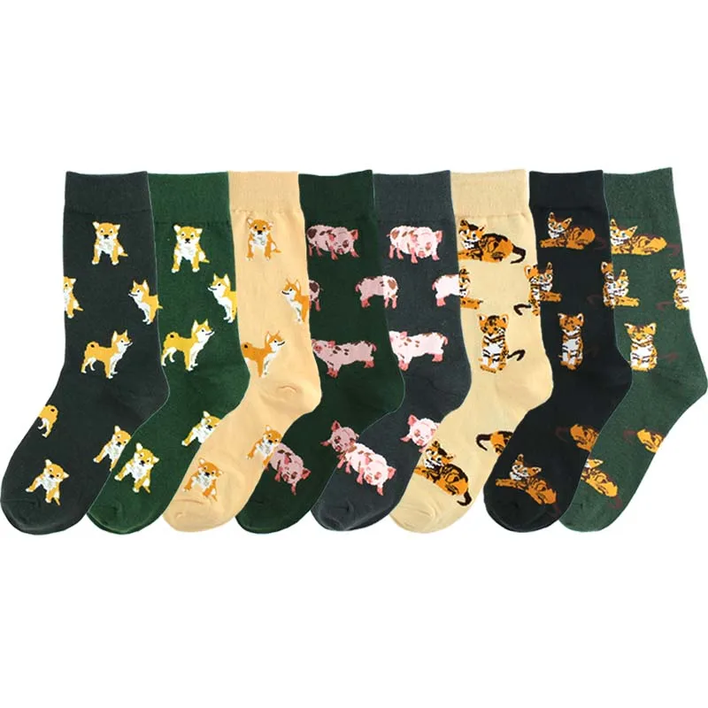 Симпатичная новинка SocksAnimals модные смешные носки мопса из хлопка с круглым