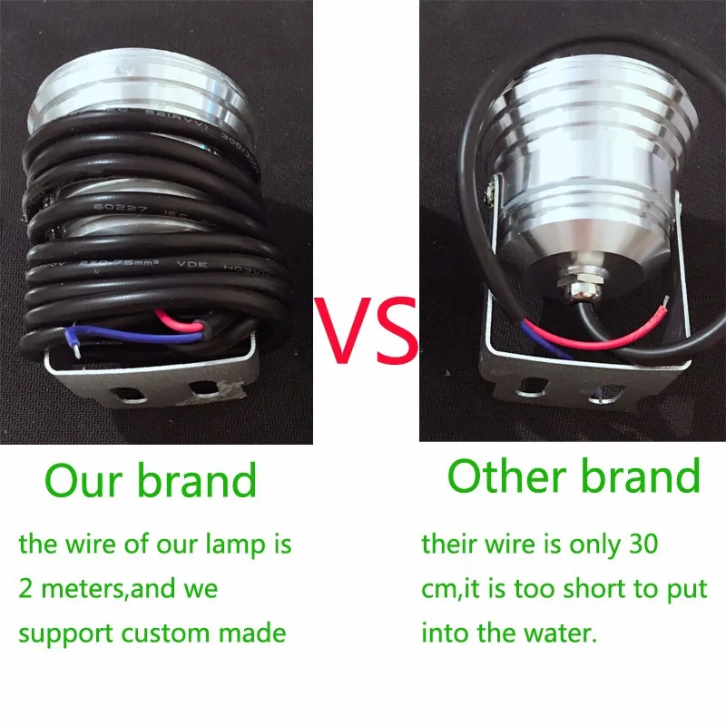 

12V Led RGB Underwater Spot Light Waterproof IP68 2 meter power cabFountain Pool Lamp 16 Colorful Change With IR Remote piscina