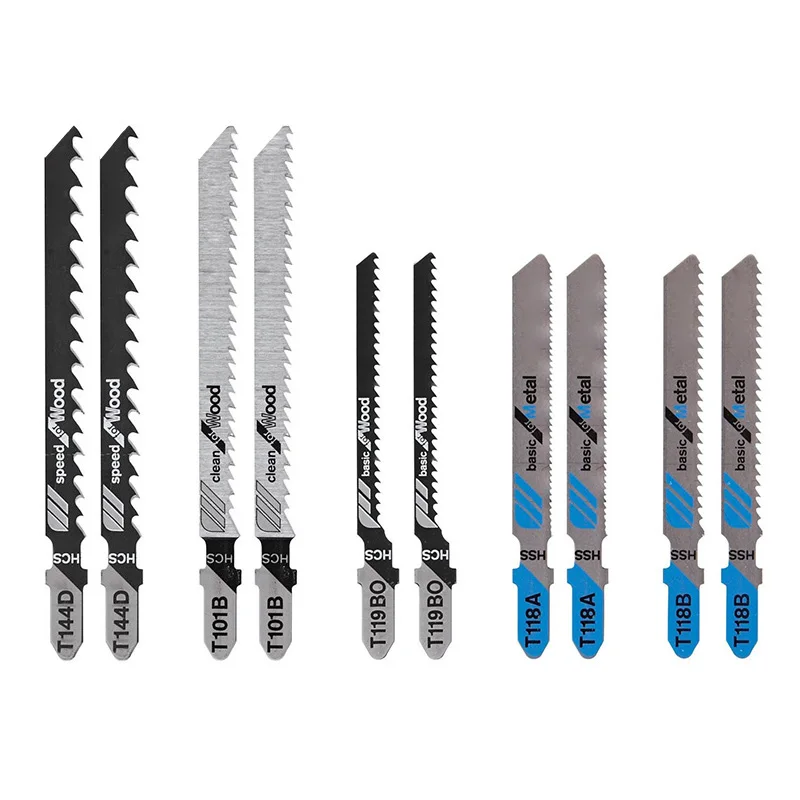 10PCS Assorted T-Shank Jig Saw Blades Saber Scroll Pattern Cutting Tools | Инструменты