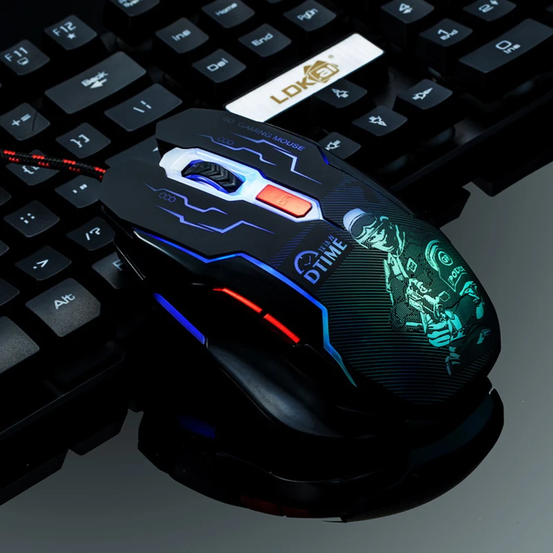 DTIME Проводная игровая мышь Ajustable 5000 dpi 6 кнопок оптических мышей Программирование