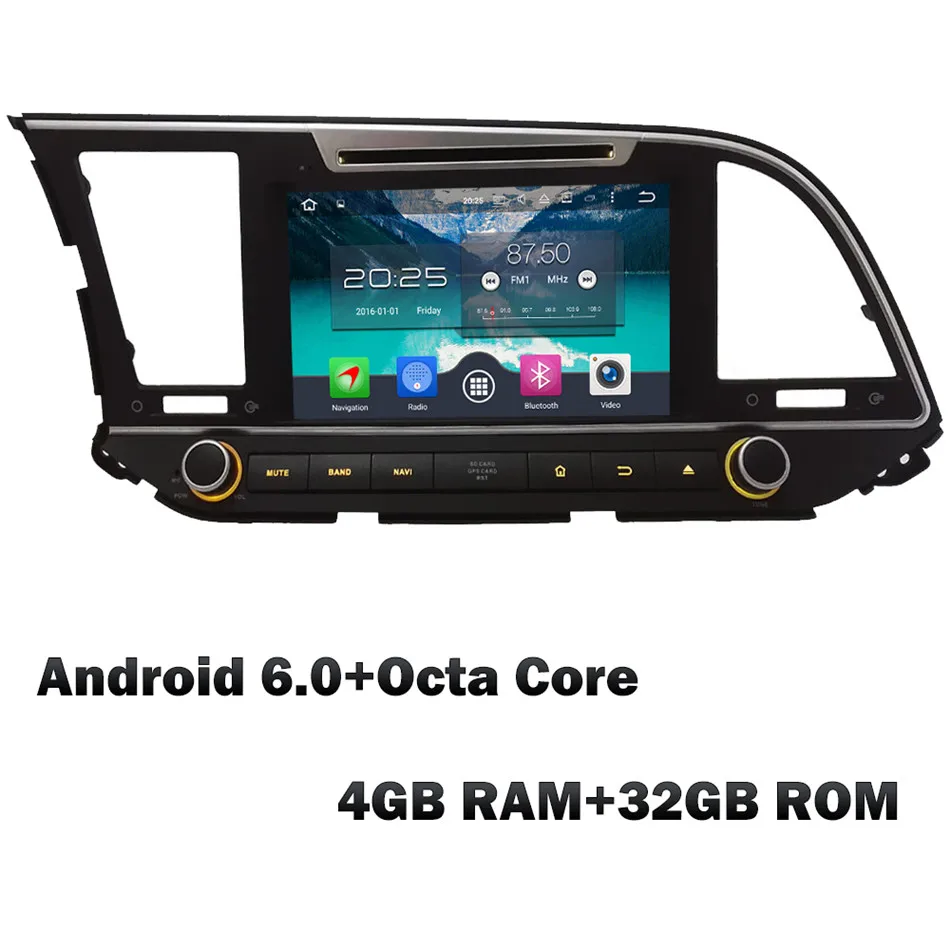 Android 6 x 4GB RAM KLYDE 8 дюймов 4G wifi Android 8,0 6,0 Восьмиядерный 4 Гб ОЗУ 32 Гб ПЗУ автомобильный DVD мультимедийный плеер Радио стерео для hyundai Elantra - Цвет: Android 6 x 4GB RAM