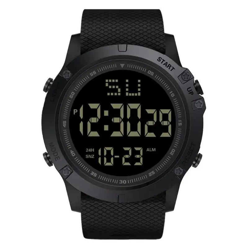 Черный Military Sport Watch Men Top Brand Luxury Electronic LED Digital Wrist Watch Waterproof Male Clock For Man Relogio Masculino - Цвет: Черный