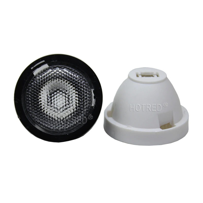 Фото 10-100 шт. Cree XPE XPG XTE 3535 3030 2525 светодиодные линзы 15 30 45 60 градусов конусный черный белый держатель для Samsung 3 Вт светодиодные высокой мощности №4