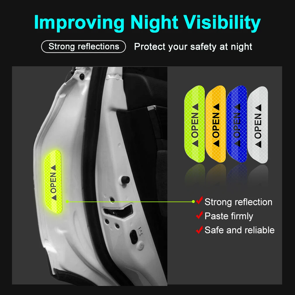 Светоотражающие Полоски для автомобиля 4 шт. наклейка на дверь знак