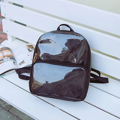 Black Прозрачные женские рюкзаки Itabags Harajuku рюкзак Водонепроницаемый Kawaii прозрачная сумка для школы подростка Девочки сумки через плечо - Цвет: Black