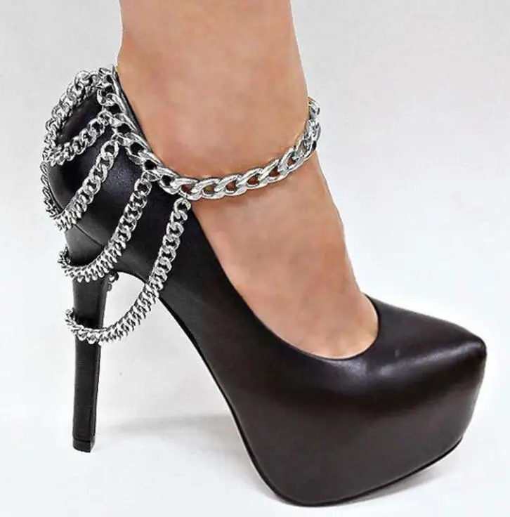 Браслеты на ногу Женские многослойные с кисточками цепочка металлический