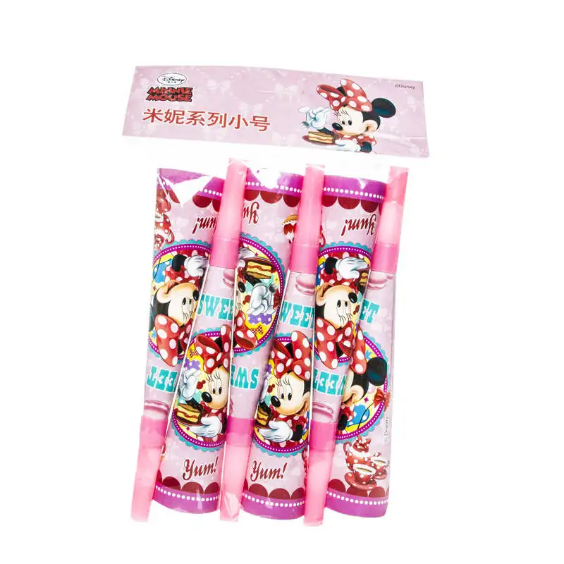 Horn-6Pcs Горячая disney мультипликационный персонаж Минни Мышь тема скатерть Дети пользу розовый Бумага чашка пластина, рог Baby Shower предметы для украшения дня рождения - Цвет: Horn-6Pcs