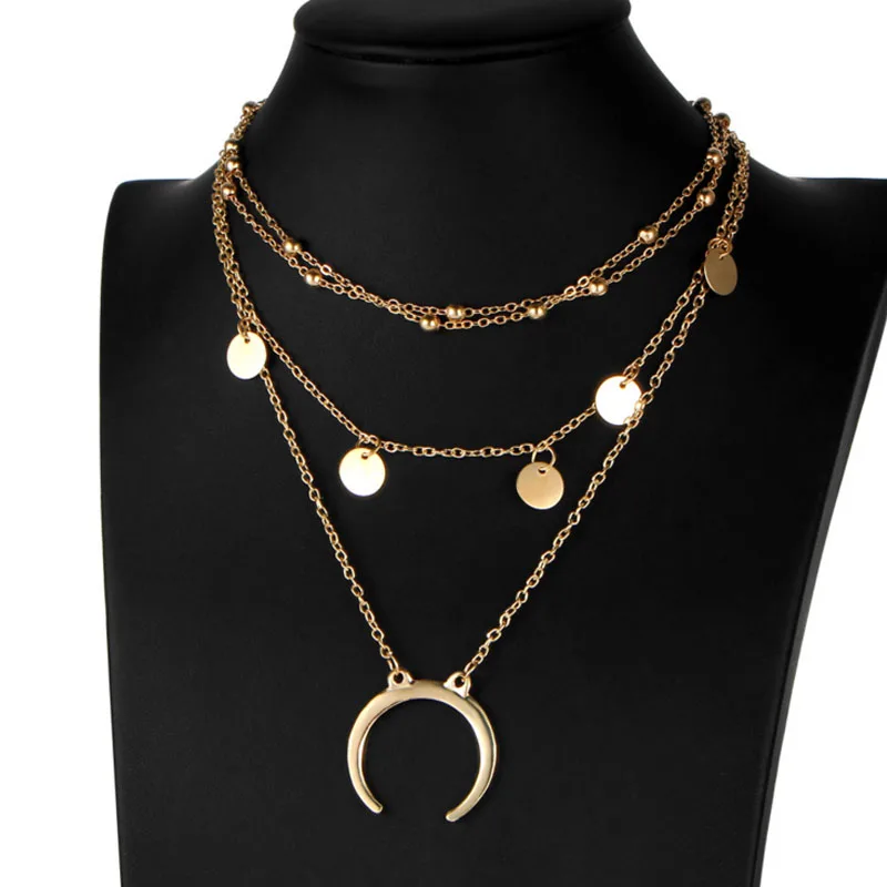 Женское Ожерелье чокер в стиле бохо ожерелье из цинкового сплава с кулоном виде