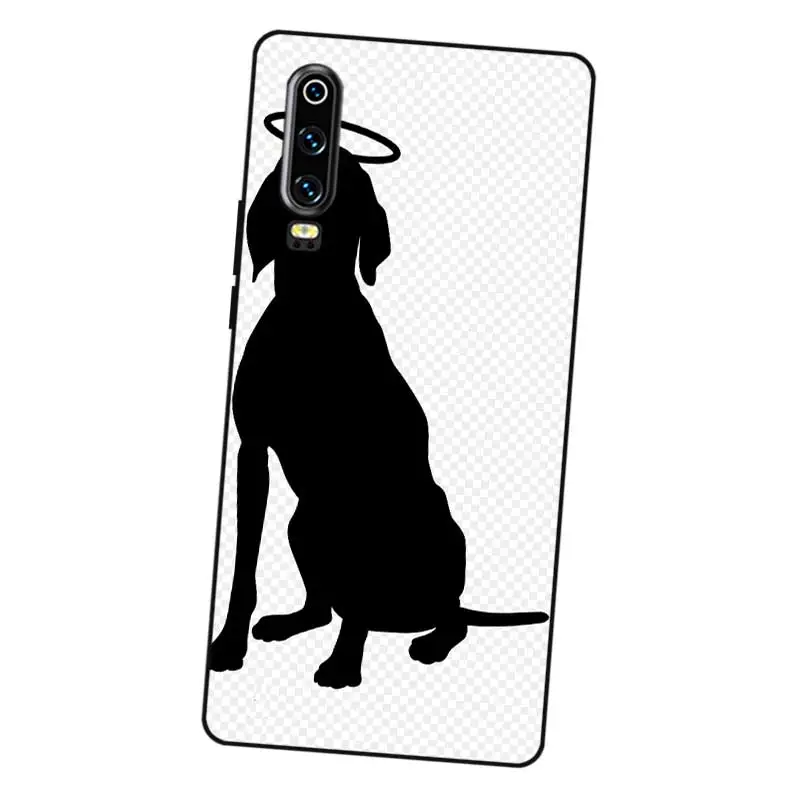 N464 Weimaraner Cute Black Silicone Case Cover For Huawei P8 P9 P10 P20 P30 Lite Pro P Smart Plus 2017 2019 |