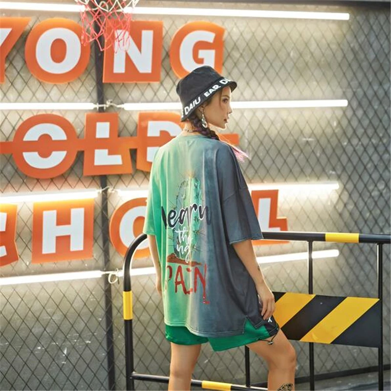 Футболка женская с коротким рукавом модный топ свободного покроя в стиле