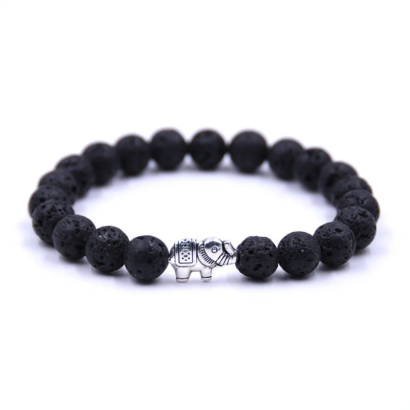 8 мм черная лава горячий камень тигровый глаз браслет черный мантра молитва