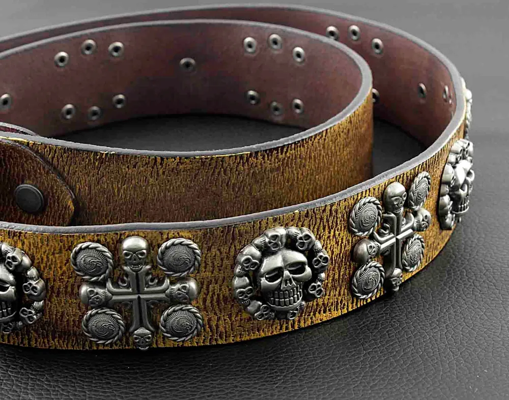 Мужской ремень в стиле панк из натуральной кожи | Аксессуары для одежды