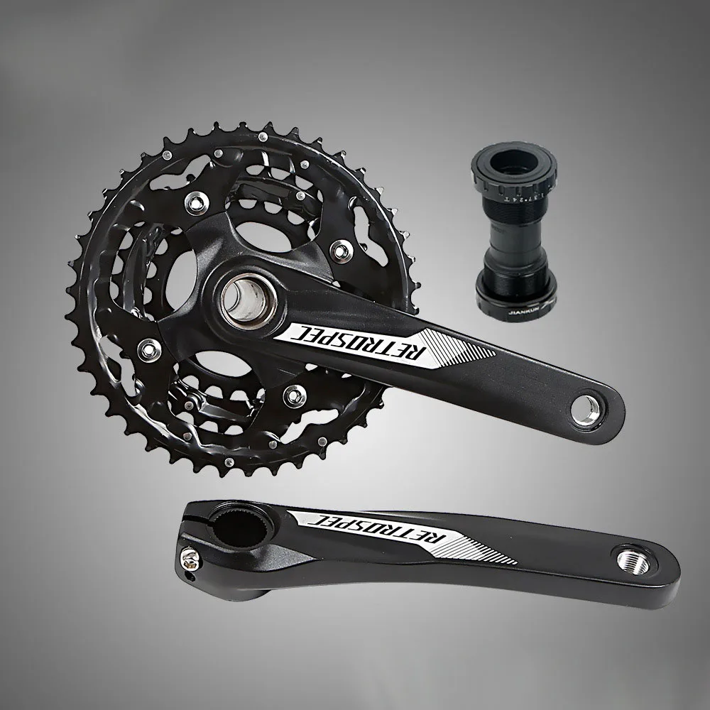 MTB Crankset With BB68-72 Crank 170mm BCD104mm Steel Plate Bicycle Chainring Bike Sprocket 24-32-42T 30 Speed Aluminium Cranks | Спорт и