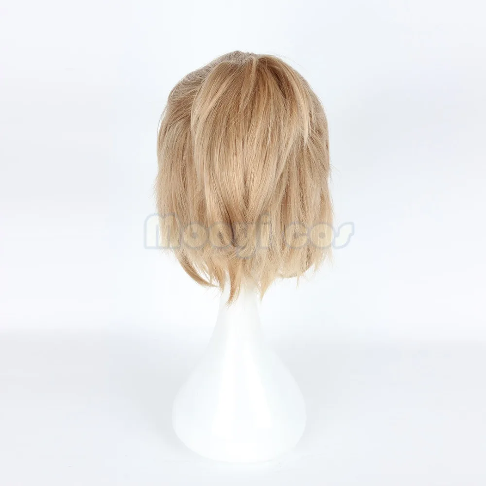 

Prince of Stride Alternative Yagami Riku Cosplay Wig 30cm Short Straight Synthetic Hair Claw Clip Ponytail Anime Wig Flaxen