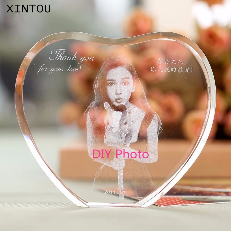 XINTOU сердце кристалл Форма фотоальбом DIY Индивидуальные свадебный фото Сувениры