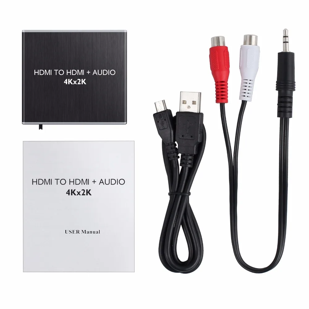 ESYNiC HDMI аудио преобразователь 1 4 Версия Поддержка 4K x 2K 3D 3 5 мм 2RCA разъем для