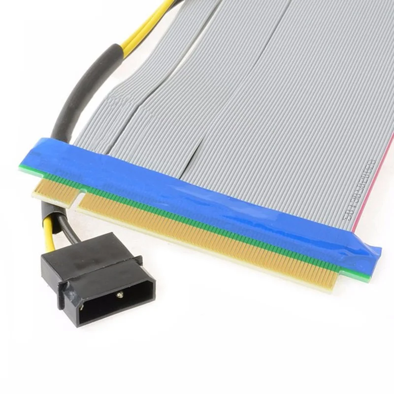 Riser PCI E PCIE Express 8X/16X Extender Card с адаптером питания Molex IDE и ленточным кабелем 20 см LSMK99| |
