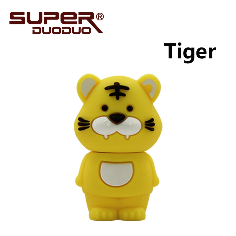 tiger 12 символических животных собаки обезьяны USB флэш-накопитель кролик карта памяти серый кролик 2 ГБ 4 ГБ Флешка 8 Гб 16 г мультфильм U диск - Цвет: tiger
