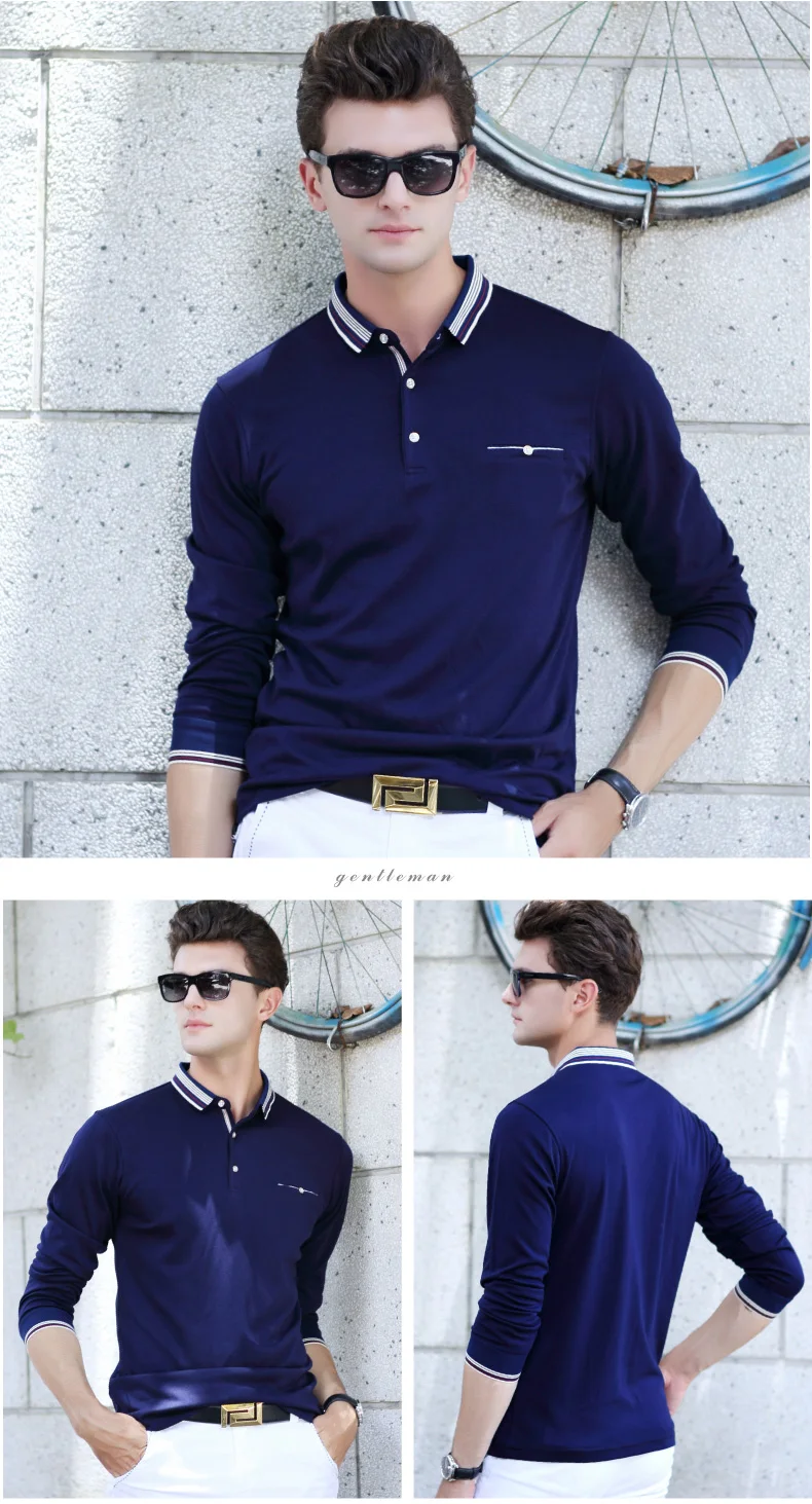 Airgracias бренд Поло S Mens Solid Цвет поло Рубашки для мальчиков хлопок длинный рукав Camisas Поло стенд воротник мужской Поло рубашка 3XL 8889
