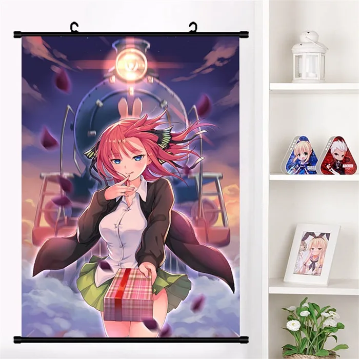 W Японское аниме Go-Toubun no Hanayome Nakano Nino настенный свиток Фреска плакат мультфильм настенные подвесные плакаты коллекция домашнего декора искусство - Цвет: W