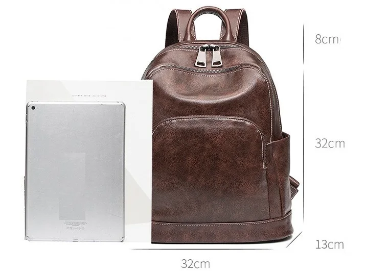 

Women Backpack Vintage School Bags For Teenager Girls Casual Backpacks High Quality Fashion Leather Female Bagpack mochila C944