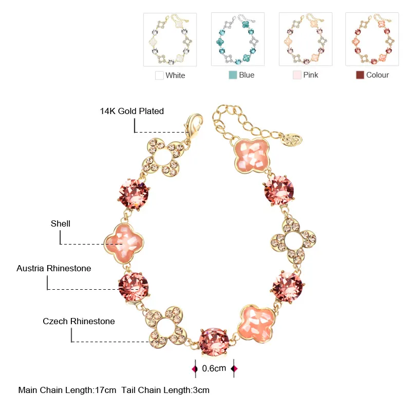 Очаровательный браслет Neoglory австрийские стразы чешские Стразы и ракушки яркий