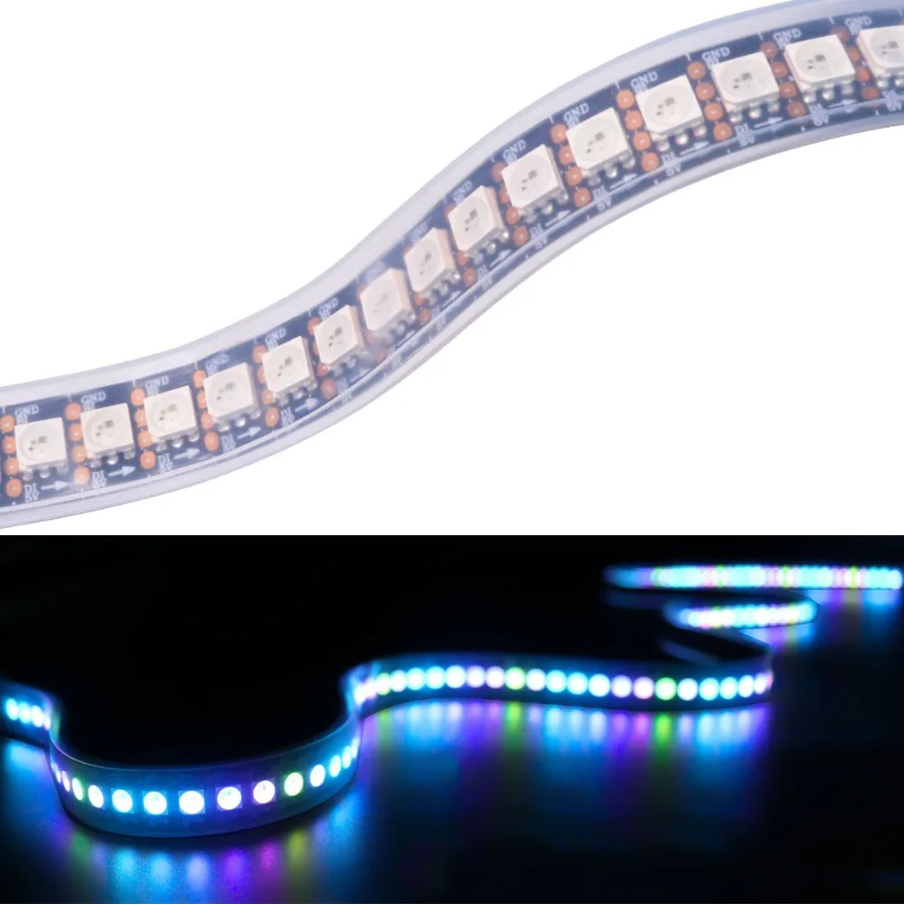Матрица 5 В WS2813 гибкие Светодиодные ленты лента 5050 RGB SM 144 светодиодный s/m адресный