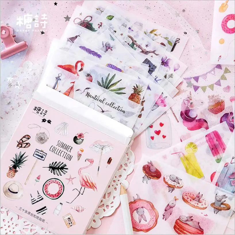 30 листов/коробка наклейки для дневника | Канцтовары офиса и дома