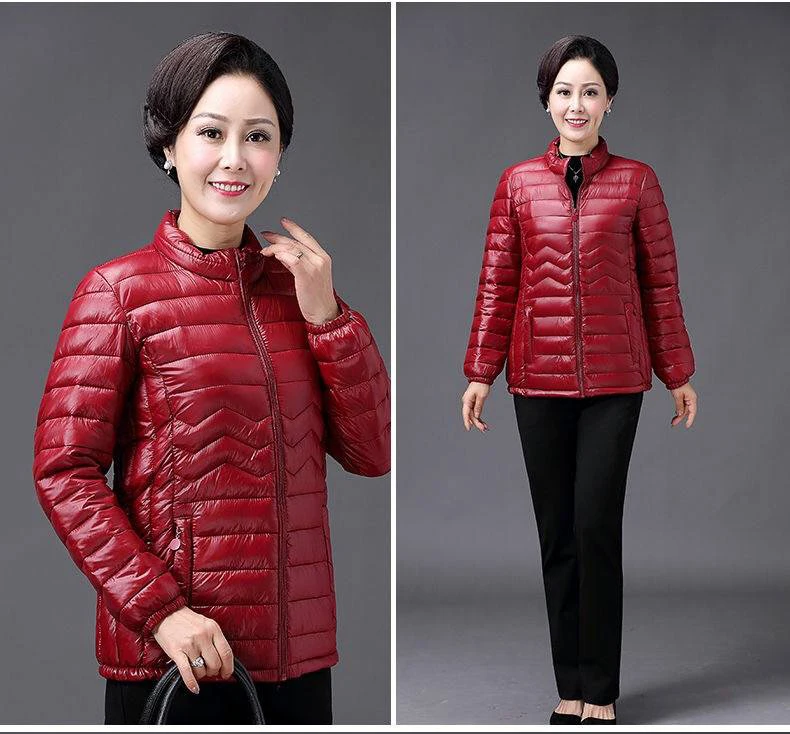 Mom's Thin Cotton Jacket Short Tops Winter Jacket Women Coat Korean Slim Plus size Female Parka Coat warm pattern Padded parka