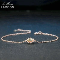 lamoon 925 sterling silver bracelet woman citrine gemstone bracelet 18k rose gold plated fine jewelry marquise crystal lmhi033