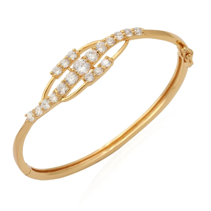 Браслет с фианитом и желтым золотом модные украшения подарок для женщин браслет