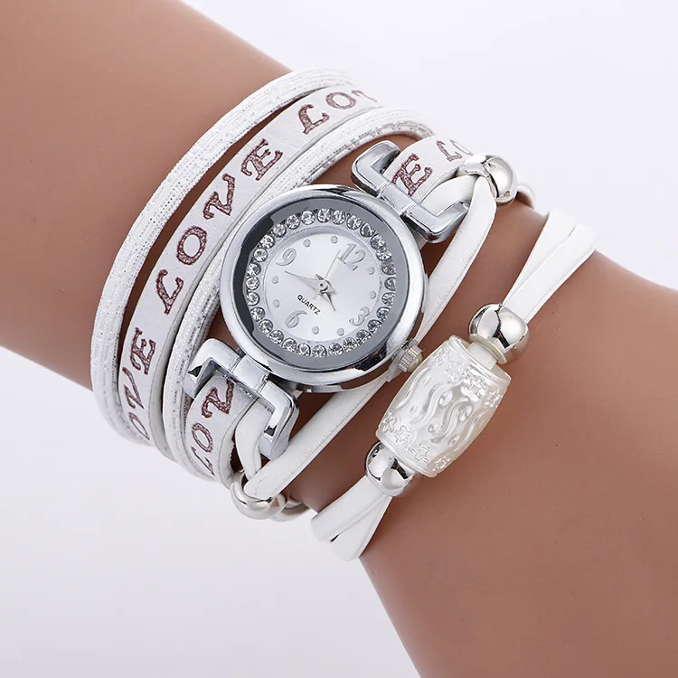 W1555 white MINHIN роскошные часы для женщин, серебряные стразы, на каждый день, браслет, кварцевые наручные часы для девушек, нежный подарок, часы для любви - Цвет: W1555 white