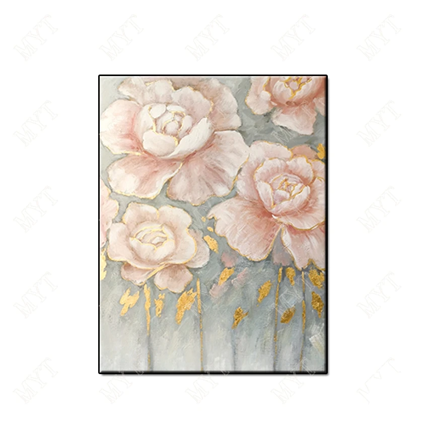 

Beautiful art Hand Painted Abstract pink flowers Picture Home Decor Wall Art Oil Painting on Canvas for living room no framed