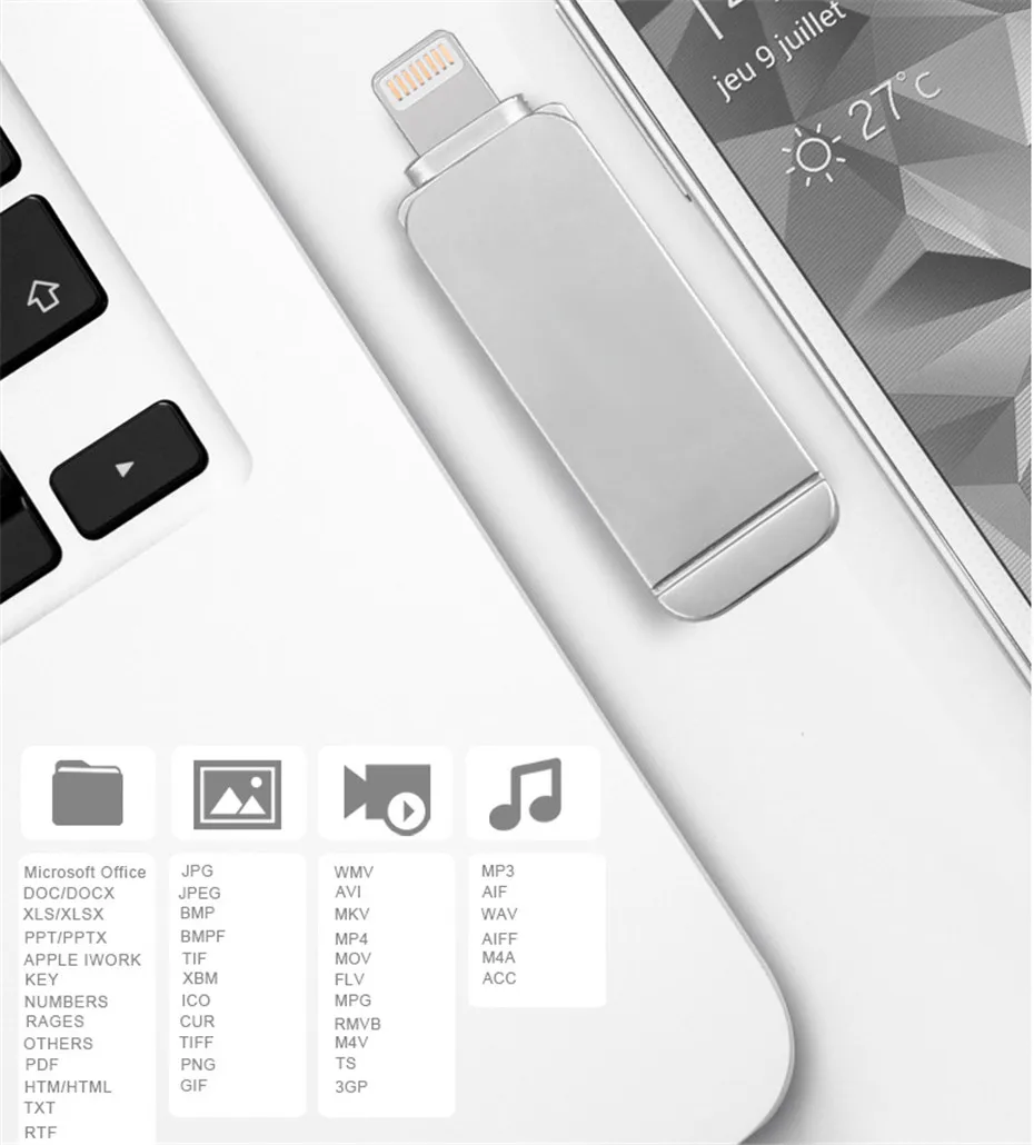 USB флеш-накопитель Lightning/USB 3,0 флеш-накопитель 32 Гб 64 Гб мини-металлическая Флешка 128 ГБ флеш-накопитель memoria usb флешка для iPhone iPad ПК
