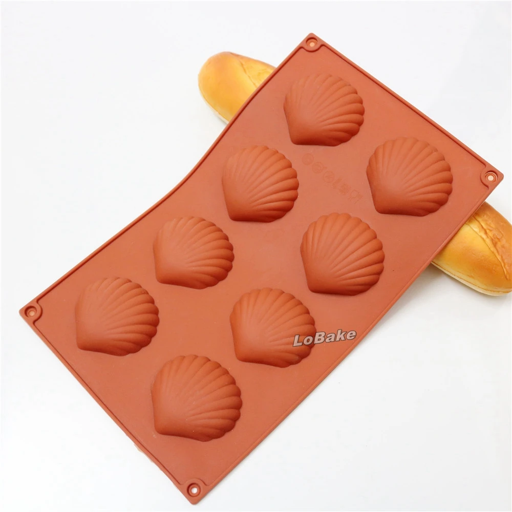 

Newest 8 cavities shell shape silicone cake mold cupcake candy cookie biscuit moldes silikon form cake decorating supplies
