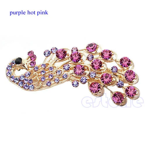 Шпилька для волос в стиле ретро с кристаллами виде павлина|hair clip|rhinestone girlh clip |